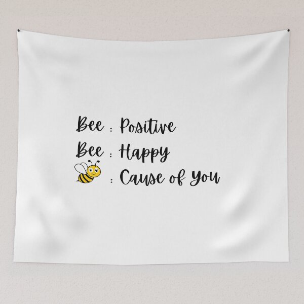 Item preview, Cute Cartoon Bee with Inspirational "Bee Positive" Quote designed and sold by WhiteDoveArt.