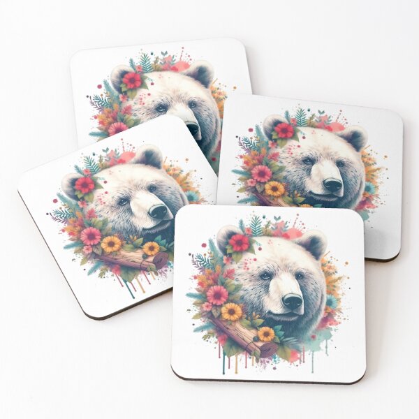 Item preview, A beautiful bear with various colorful leaves and flowers around designed and sold by Marcoshop10.