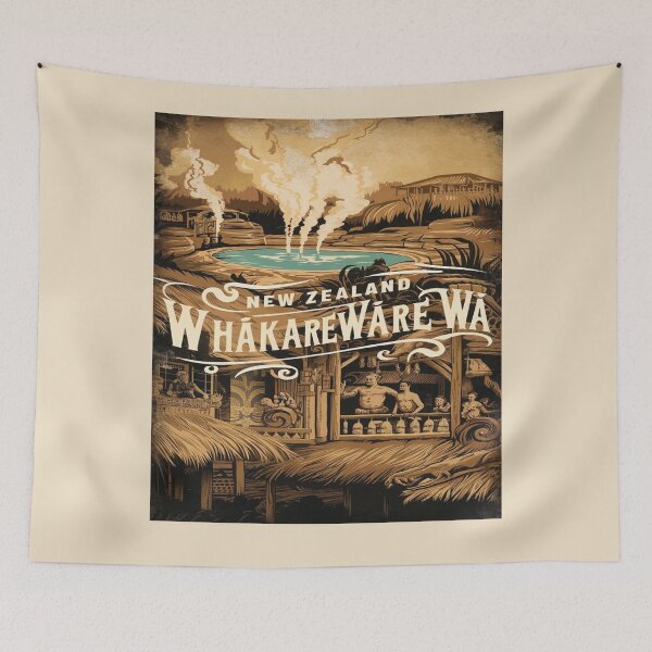 Item preview, Whakarewarewa, The Living Maori Village, New Zealand Travel, Vintage designed and sold by UrbanGraphixs.