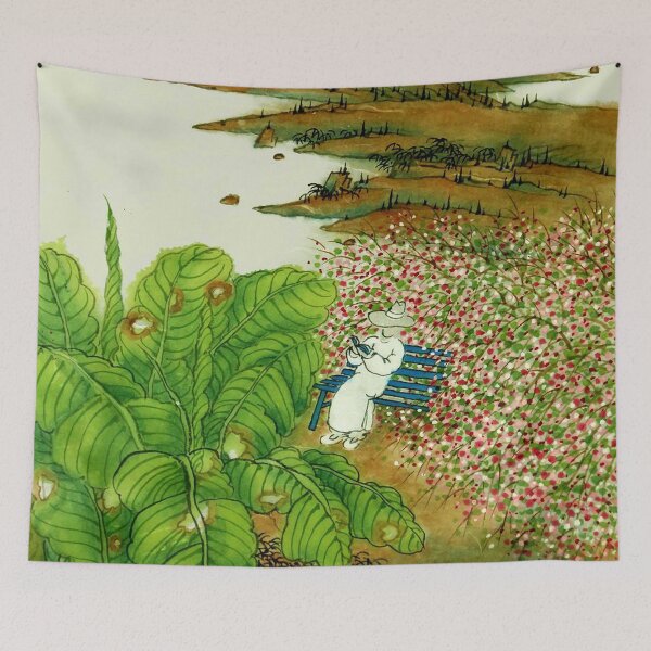 Item preview, A person sitting in the flower bushes is engrossed in reading, facing the sea and yearning for it. designed and sold by zenger2021.