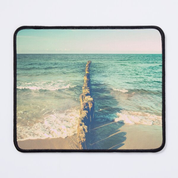 Item preview, Wooden groynes at the beach - colorful costal photography  designed and sold by Szafranscy Art Studio.