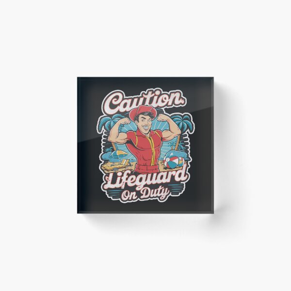 Item preview, ''Caution, Lifeguard on Duty'' Funny Swim Couch Lifeguard T-Shirt designed and sold by Witty Shirts.