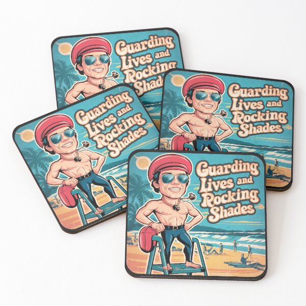 Item preview, ''Guarding Lives and Rocking Shades'' Funny Swim Couch Lifeguard T-Shirt designed and sold by Witty Shirts.