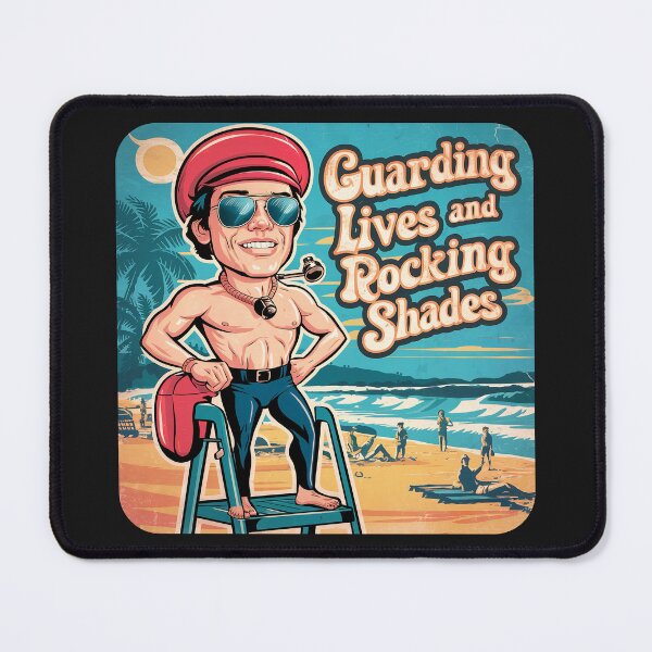 Item preview, ''Guarding Lives and Rocking Shades'' Funny Swim Couch Lifeguard T-Shirt designed and sold by Witty Shirts.