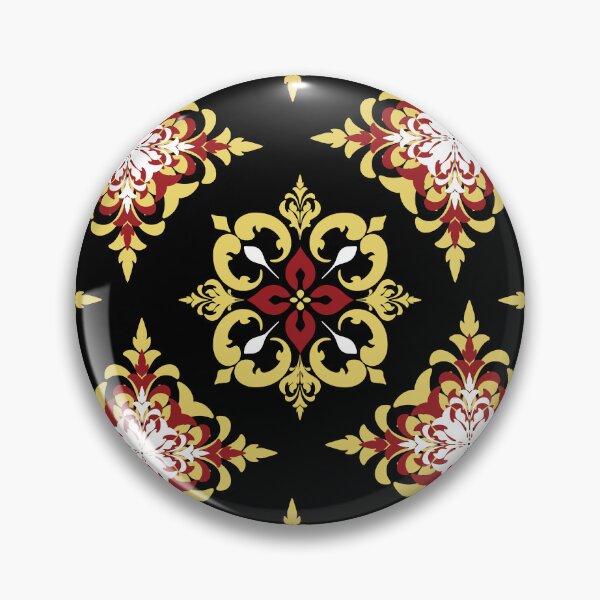 Item preview, seamless red and gold pattern in a black background designed and sold by kasune-shop.