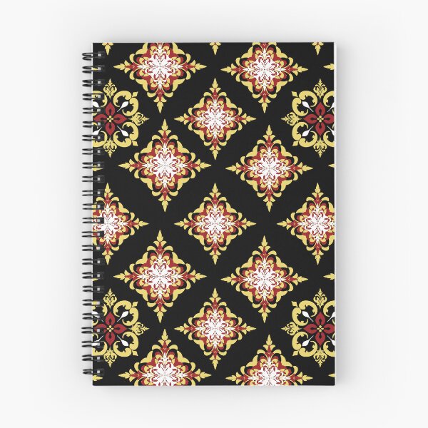 Item preview, seamless red and gold pattern in a black background designed and sold by kasune-shop.