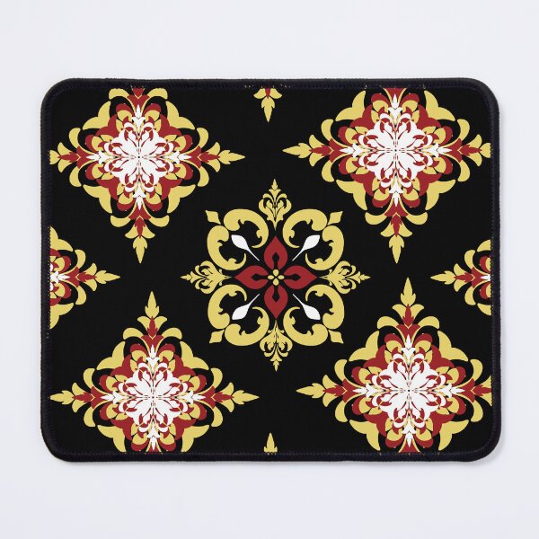 Item preview, seamless red and gold pattern in a black background designed and sold by kasune-shop.