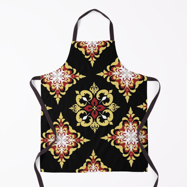 Item preview, seamless red and gold pattern in a black background designed and sold by kasune-shop.