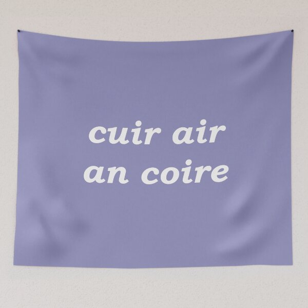 Item preview, Put on the kettle! (cuir air an coire in Scottish Gaelic) in pastel blue designed and sold by Mamaidh Made.