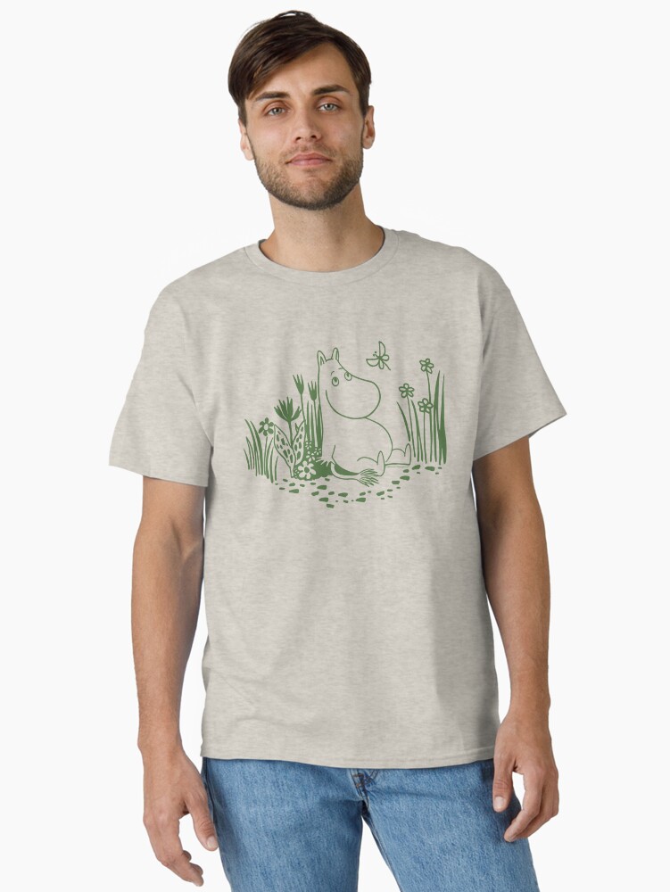 Thumbnail 2 of 7, Classic T-Shirt, Moomin Moomintroll Relaxing In The Garden designed and sold by MoominStore.