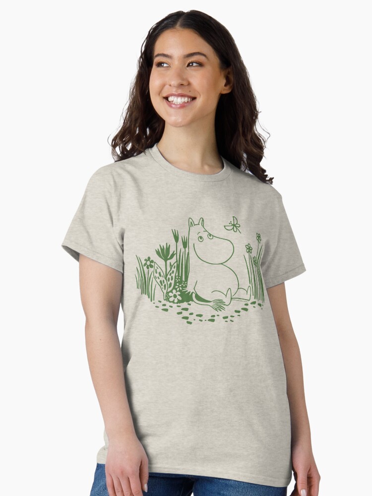 Thumbnail 1 of 7, Classic T-Shirt, Moomin Moomintroll Relaxing In The Garden designed and sold by MoominStore.