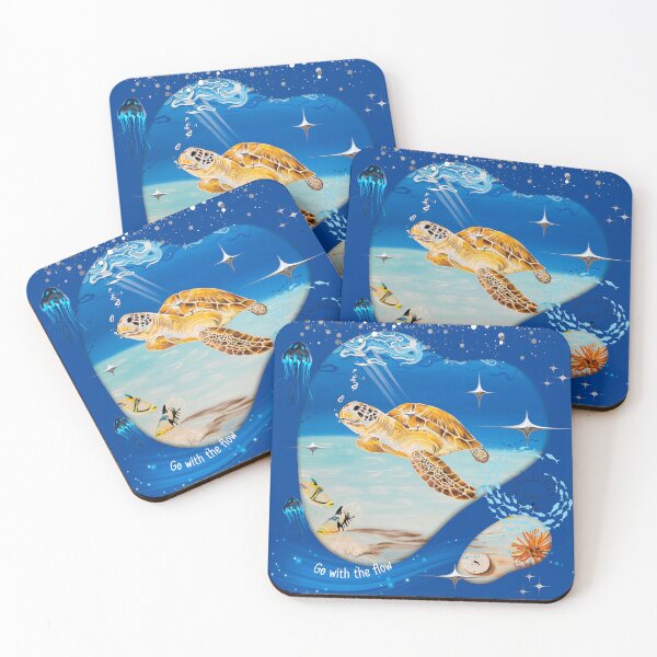 Item preview, Go with the flow - tropical sea turtle designed and sold by GabiVitryArt.