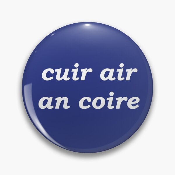 Item preview, Put on the kettle! (cuir air an coire in Scottish Gaelic) in dark blue designed and sold by Mamaidh Made.