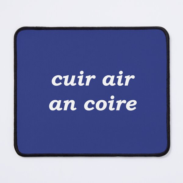 Item preview, Put on the kettle! (cuir air an coire in Scottish Gaelic) in dark blue designed and sold by Mamaidh Made.