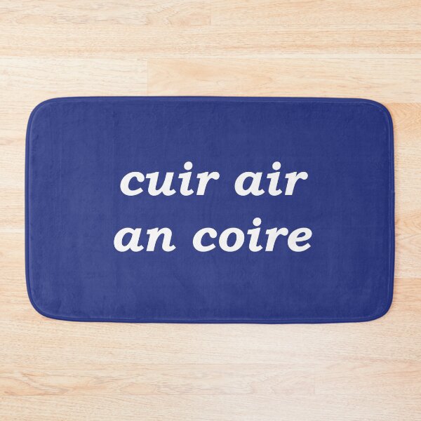 Item preview, Put on the kettle! (cuir air an coire in Scottish Gaelic) in dark blue designed and sold by Mamaidh Made.