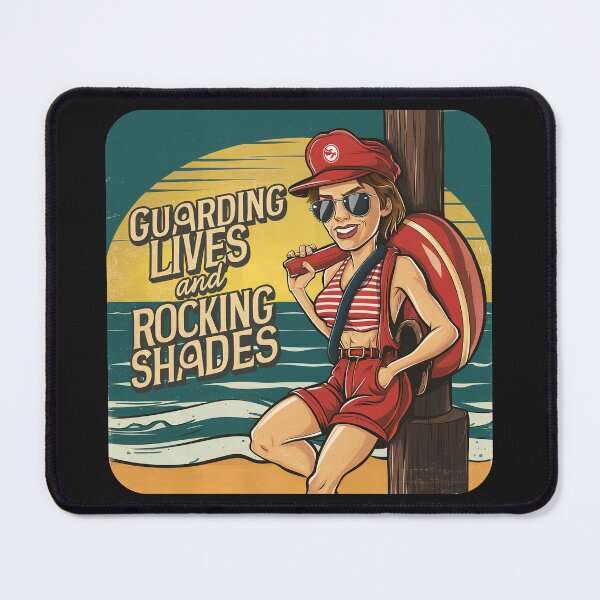 Item preview, 'Guarding Lives and Rocking Shades'' Funny Swim Couch Lifeguard T-Shirt designed and sold by Witty Shirts.