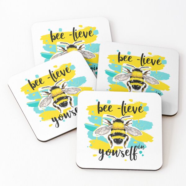 Item preview, Bee-lieve in Yourself! Motivational Bee Art designed and sold by kjon88.