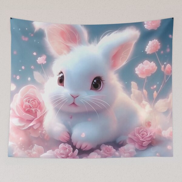 Item preview, Adorable Bunny in a Floral Wonderland designed and sold by Auraful.