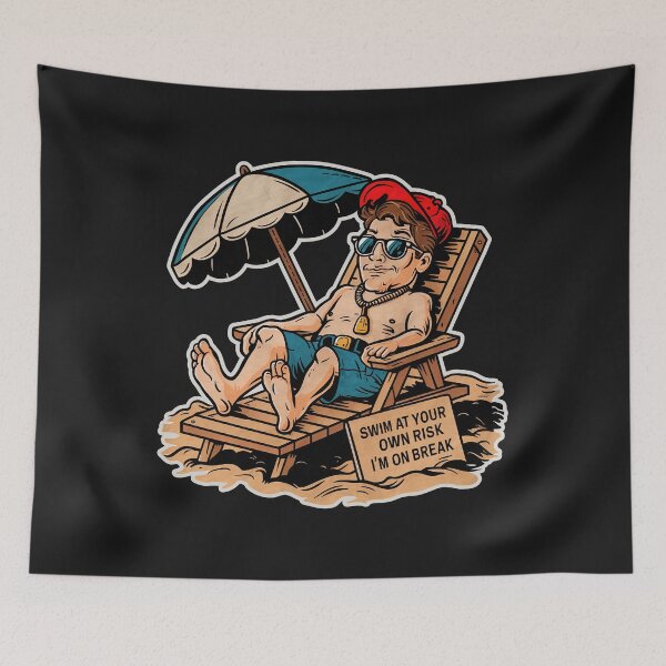 Item preview, ''Swim at your Own Risk'' Funny Swim Couch Lifeguard T-Shirt designed and sold by Witty Shirts.