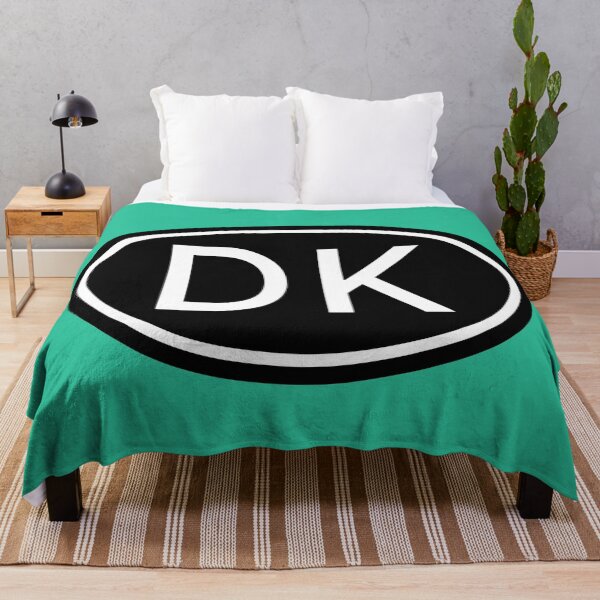 Item preview, DK Initials Monogram Oval White Letters designed and sold by Jeallan Designs.