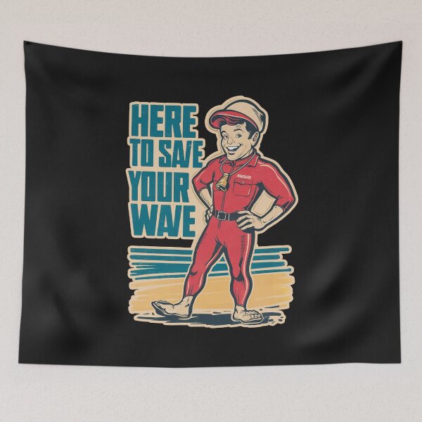 Item preview,  ''Here to Save Your Wave'' Funny Swim Couch Lifeguard T-Shirt designed and sold by Witty Shirts.