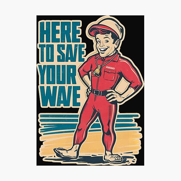 Item preview,  ''Here to Save Your Wave'' Funny Swim Couch Lifeguard T-Shirt designed and sold by Witty Shirts.