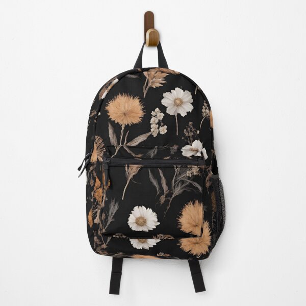 Item preview, Dark Academia Floral - dried flowers daisies daisy wild flowers dark cottagecore country english floreal pattern black background girlie designed and sold by Fantasy Cache.