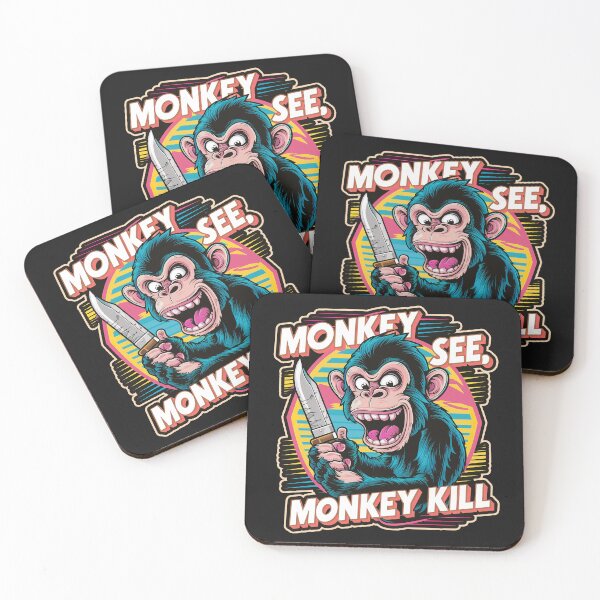 Item preview, ''Monkey See, Monkey Kill'' Funny Crazy Monkey T-Shirt designed and sold by Witty Shirts.