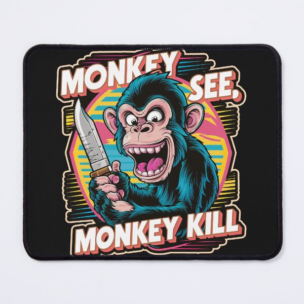 Item preview, ''Monkey See, Monkey Kill'' Funny Crazy Monkey T-Shirt designed and sold by Witty Shirts.