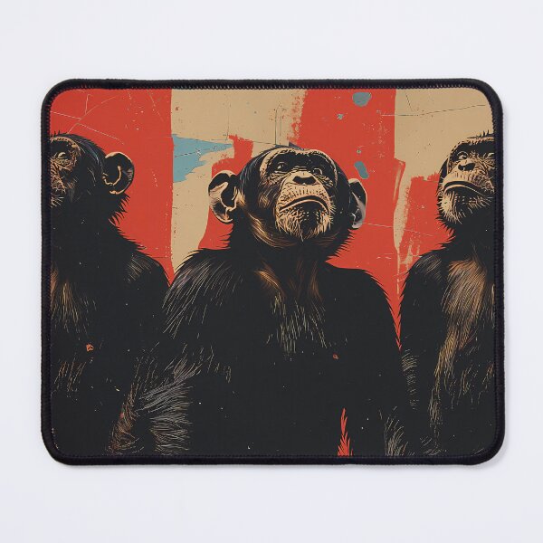 Item preview, Three monkeys. Creative funny monkeys. Animal art designed and sold by GiriaGallery.