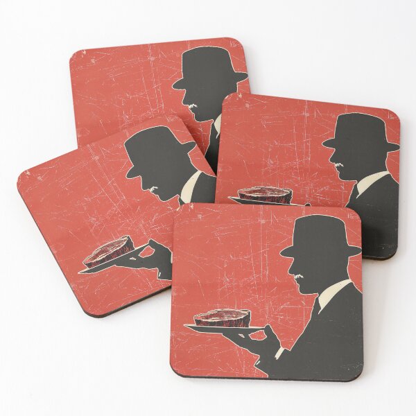 Item preview, Gentleman and steak. Creative food art. designed and sold by GiriaGallery.