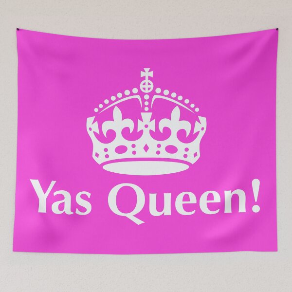 Item preview, Yas Queen! White Slogan, with a crown above it. designed and sold by Foundry88.