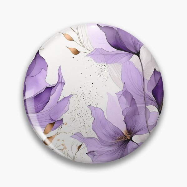 Item preview, Seamless pattern of purple floral with delicate golden lining in watercolor style designed and sold by creativekrish.