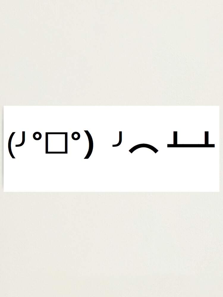 "Flipping Tables Funny Emoticon Emoji" Photographic Print by Martstore