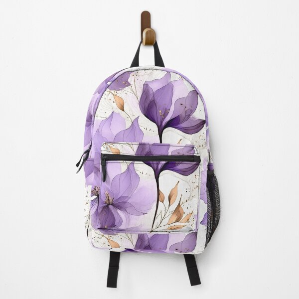 Aperçu de l'œuvre Copie d'un motif floral violet sans couture avec une délicate doublure dorée dans un style aquarelle créée et vendue par creativekrish.