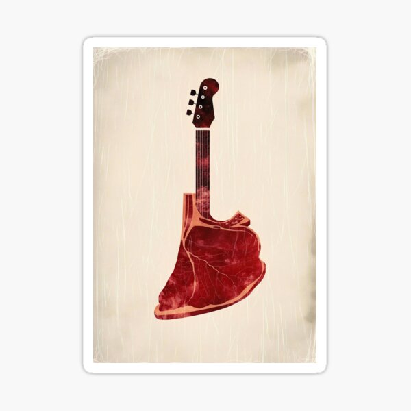 Item preview, Guitar. Steak. Meat and music. Creative food art. designed and sold by GiriaGallery.