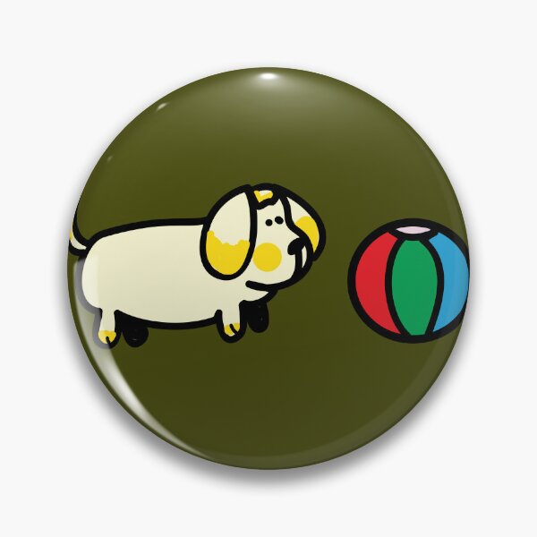 Item preview, Puff the dog with a beach ball designed and sold by fluffyfamcraft.