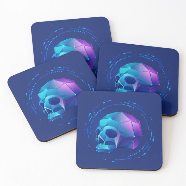Item preview, cyber crime  low poly skull futuristic programming interface designed and sold by NiamLab.