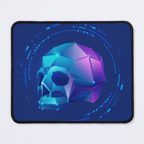 Item preview, cyber crime  low poly skull futuristic programming interface designed and sold by NiamLab.