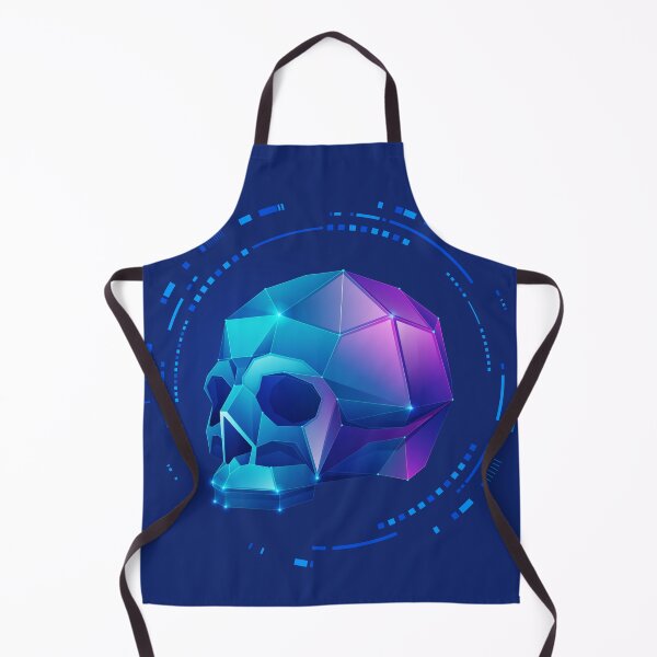 Item preview, cyber crime  low poly skull futuristic programming interface designed and sold by NiamLab.