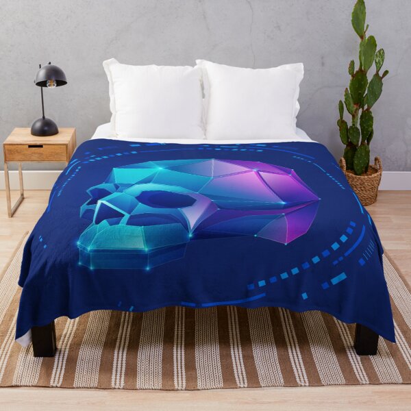Item preview, cyber crime  low poly skull futuristic programming interface designed and sold by NiamLab.
