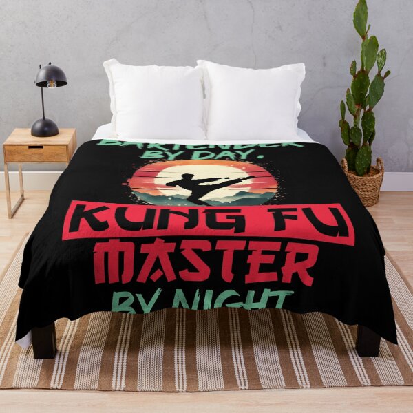 Item preview, Vintage Kung Fu Master & Bartender Dual Life | T-Shirt Design | designed and sold by TheInkyOwl-TIO.