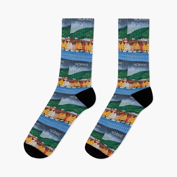 Item preview, Norway Bergen Vintage Minimal Retro Travel designed and sold by TeeARTHY.