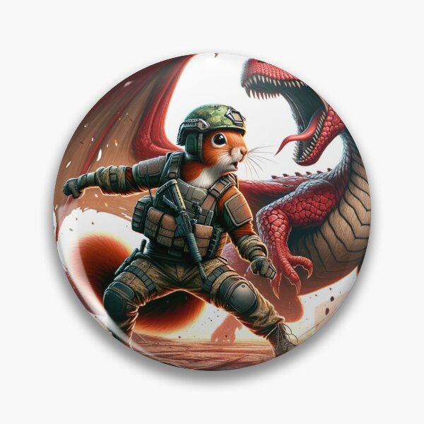 Item preview, Redcon in military uniform fighting with red dragon designed and sold by Redcon-fantasy.