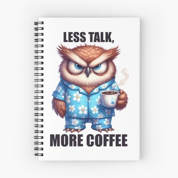 Item preview, Less Talk, More Coffee. Owl designed and sold by BanShopDG.