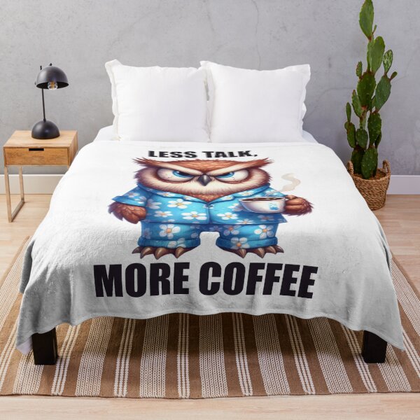 Item preview, Less Talk, More Coffee. Owl designed and sold by BanShopDG.