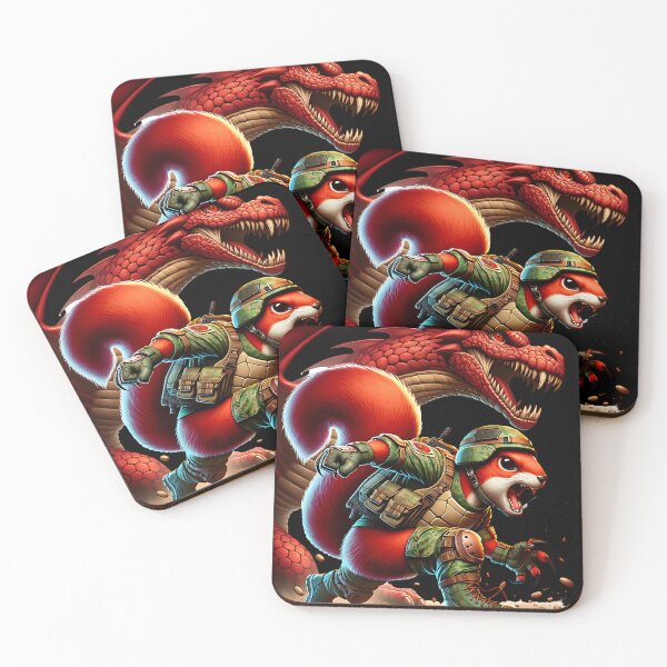 Item preview, Redcon in military uniform fighting with red dragon designed and sold by Redcon-fantasy.