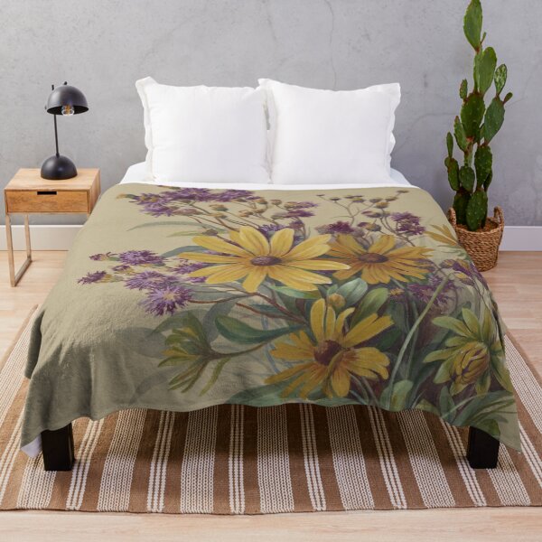 Item preview, Vintage Summer Flowers Watercolor Painting designed and sold by newnouveau.