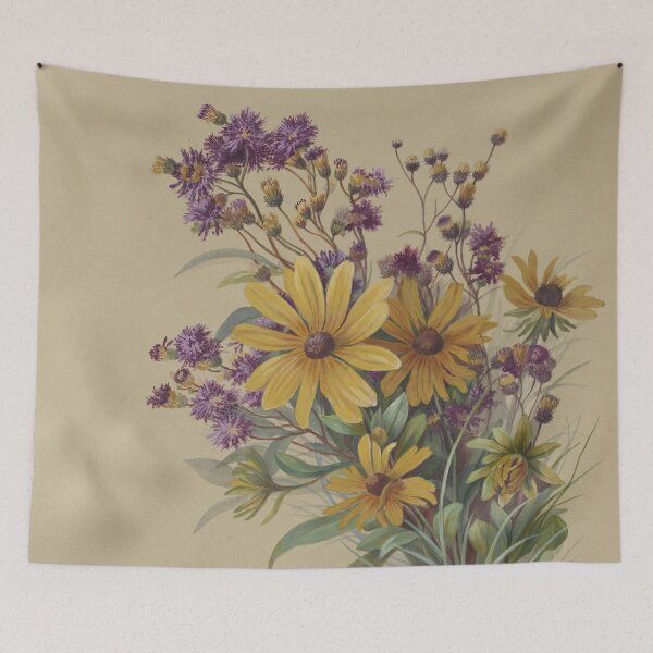 Item preview, Vintage Summer Flowers Watercolor Painting designed and sold by newnouveau.