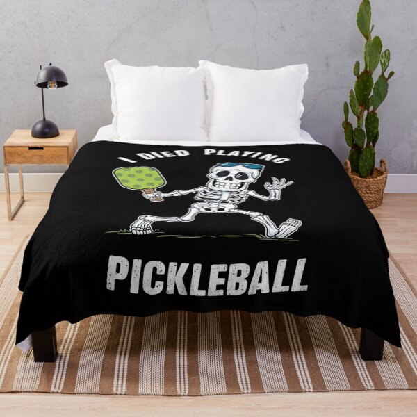 Item preview, Funny PICKLEBALL Shirt Pickle Ball Skeleton Halloween I Died Playing Pickleball designed and sold by MAPDDesigns.